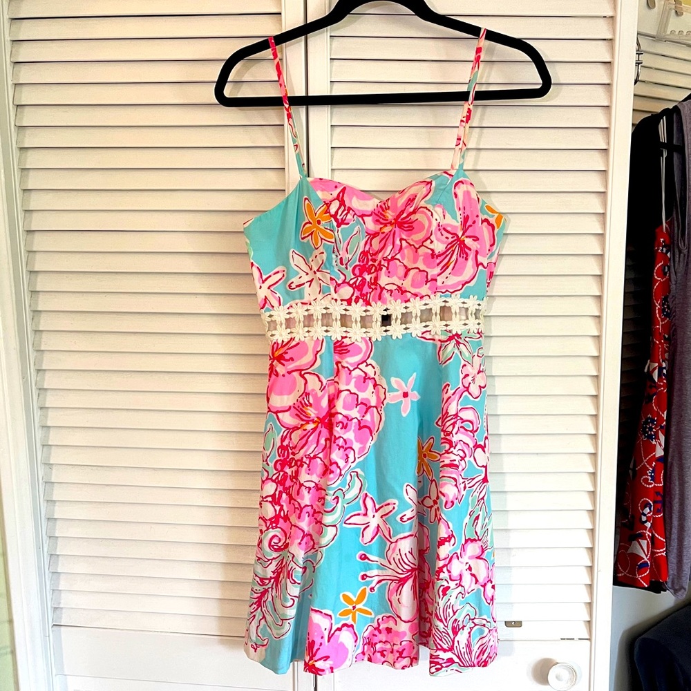 Lilly Pulitzer dress with lace and pockets